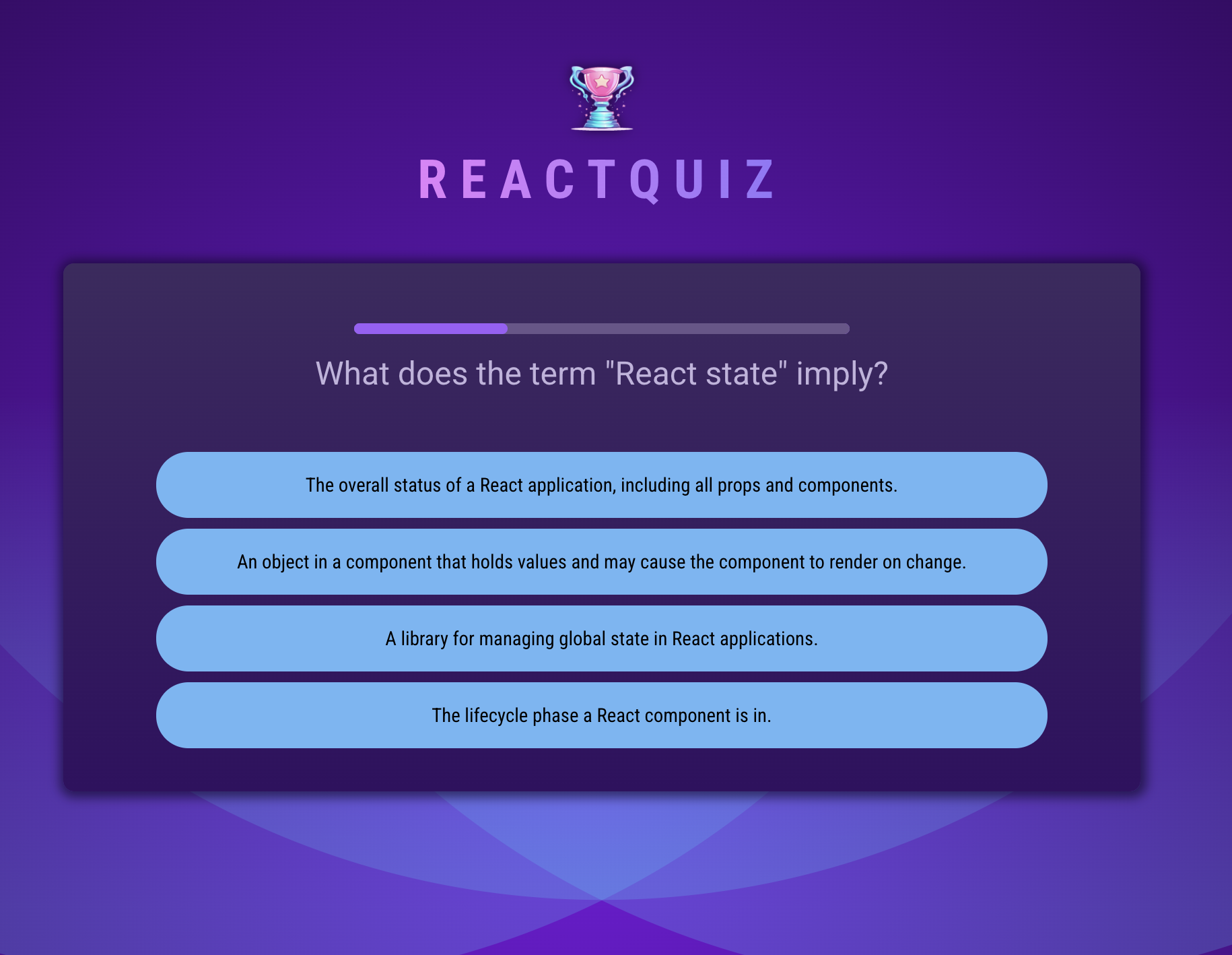 Quiz App project preview